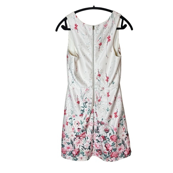 Kut‎ From The Kloth Lana Fit & Flare Dress Size 6 Womans Ivory Floral Sleeveless - Picture 2 of 7